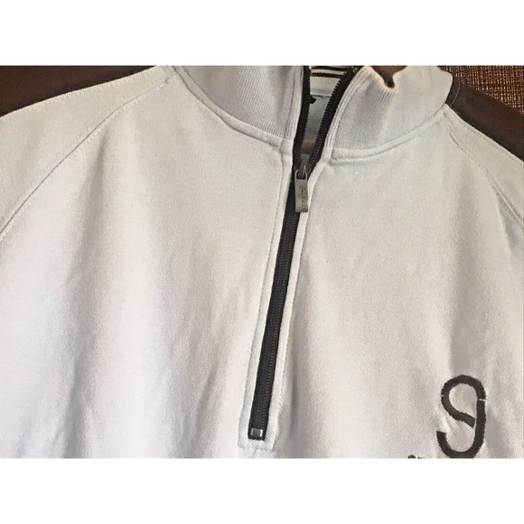 Sean John Mens XXXL 3XL Light Blue Brown Quarter Zip Sweatshirt - Picture 6 of 14